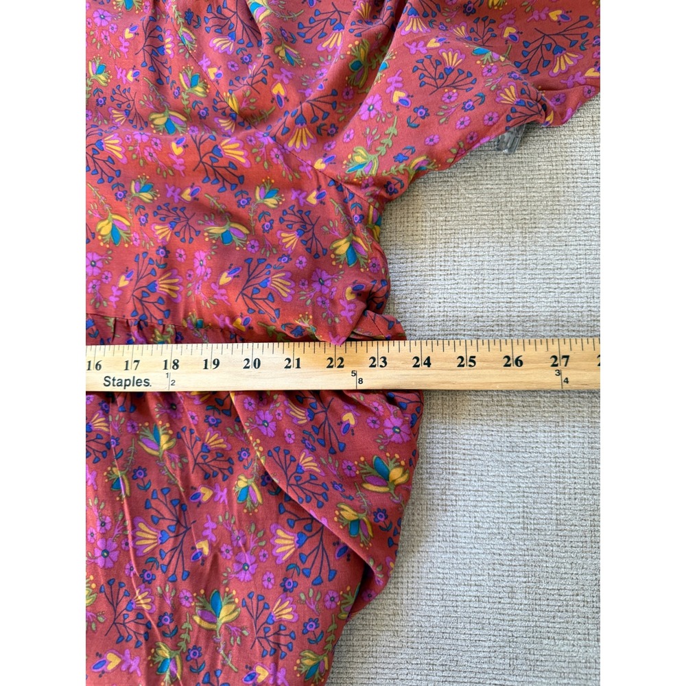 Natural Life Womens Rust Red Floral Tiered Maxi Dress Long Sleeve Boho Size XXL - Picture 10 of 12